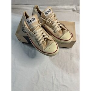 Vintage Converse All Star Low M7652 USA Made White 8.5 Mens 10.5 Womens
